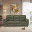 Canapé moderne en tissu de 81 po avec accoudoirs rembourrés et pieds triangulaires noirs, canapé rembourré 3 places pour le salon, vert olive.-1027424819