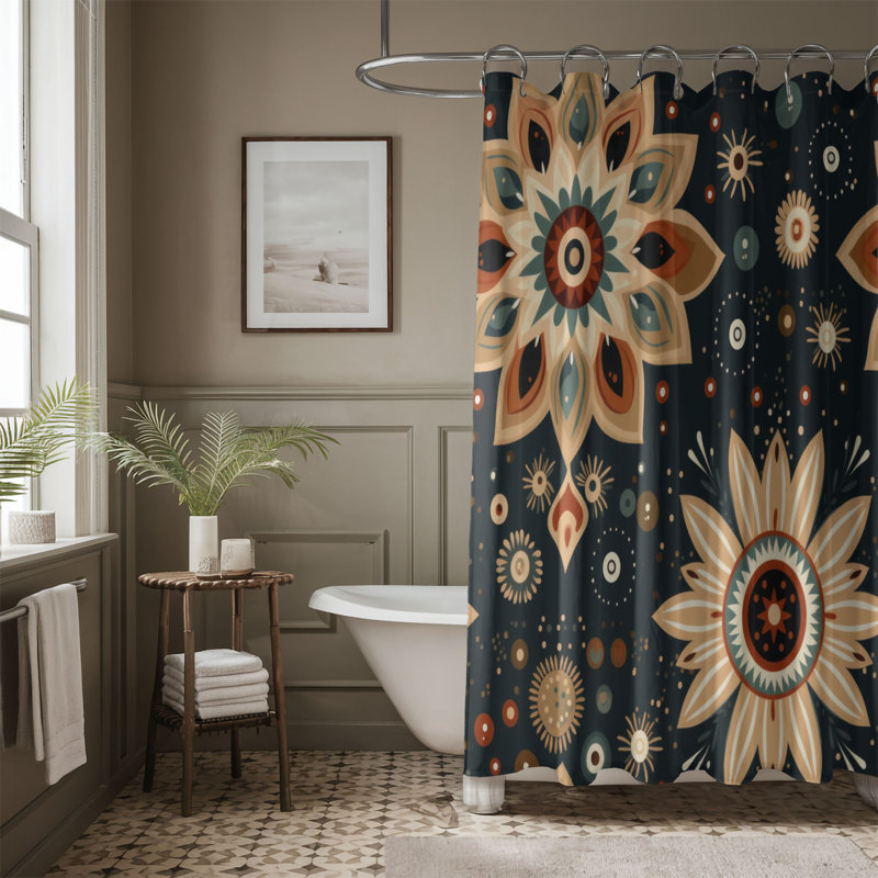 Boho Elements - Rideau de douche Premium, H 74 po x l 71 po