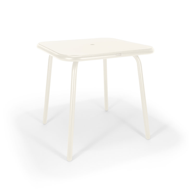 Table carrée à hauteur de barre rigide Holsen, H 39,75 po x l 42 po x P 42 po, Blanc / blanc lisse