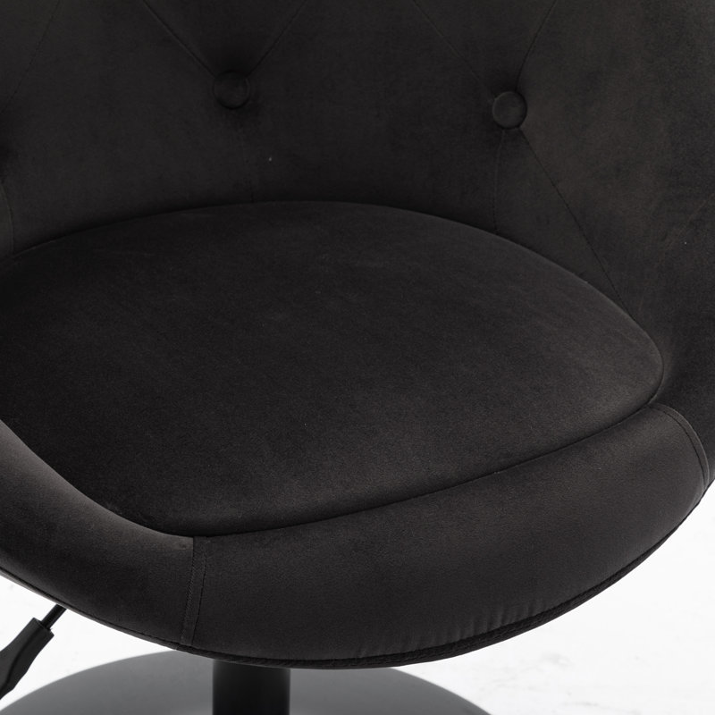 Velvet Swivel Barrel Chair, Dark Grey