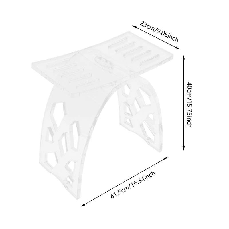 Acrylic Shower Stool, Heavy Duty Bathroom Bench, Bath Stool With Water Leaking Channel, Clear