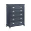 Commode de rangement en bois à 5 tiroirs bleu marine, meubles de chambre à coucher modernes avec tiroirs en queue d'aronde et glissières lisses-833909949