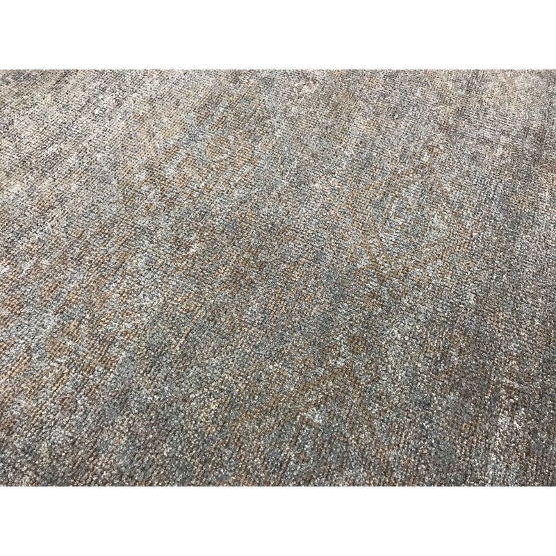 Wool Abstract Area Rug in Gray