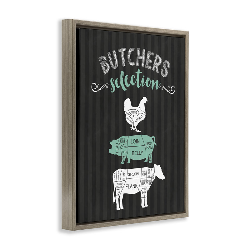 Cadre flottant noir et vert Butchers, Cadre flottant orme Montalcino, H 21 po x l 17 po