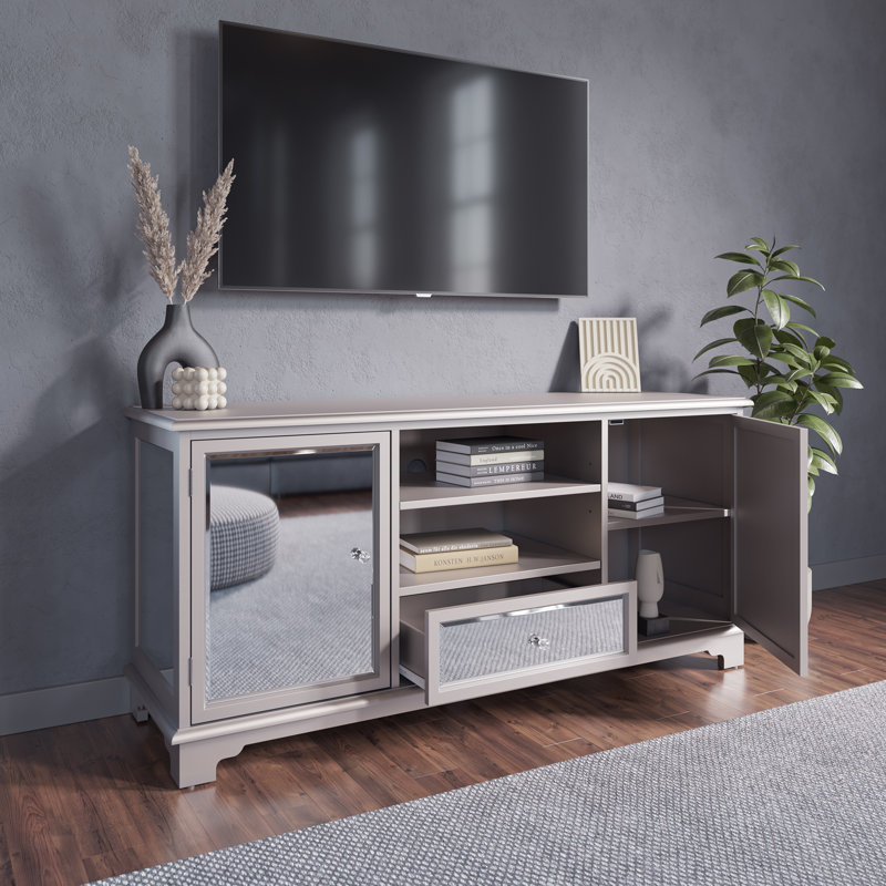 Meuble télé avec finitions argent Sorrel