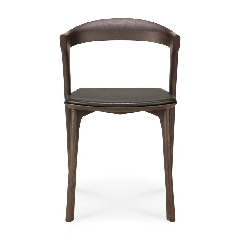 Bok Leather Dining Chair, Oak Brown Genuine Leather, Oak Brown