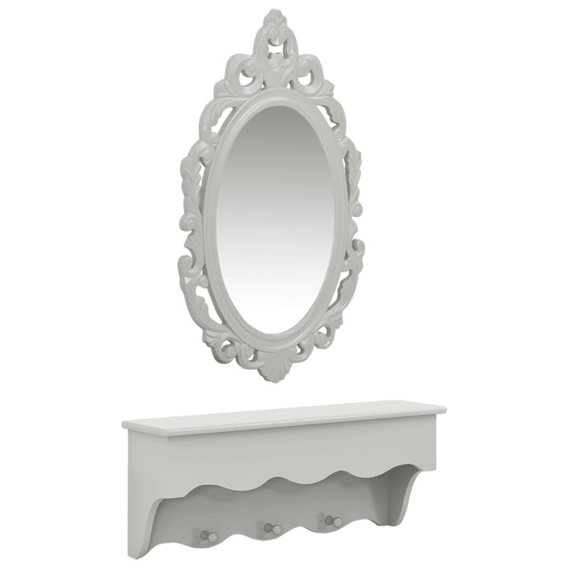  Wall Shelf Set Gray MDF Medium Wall Shelf Set Rectangular