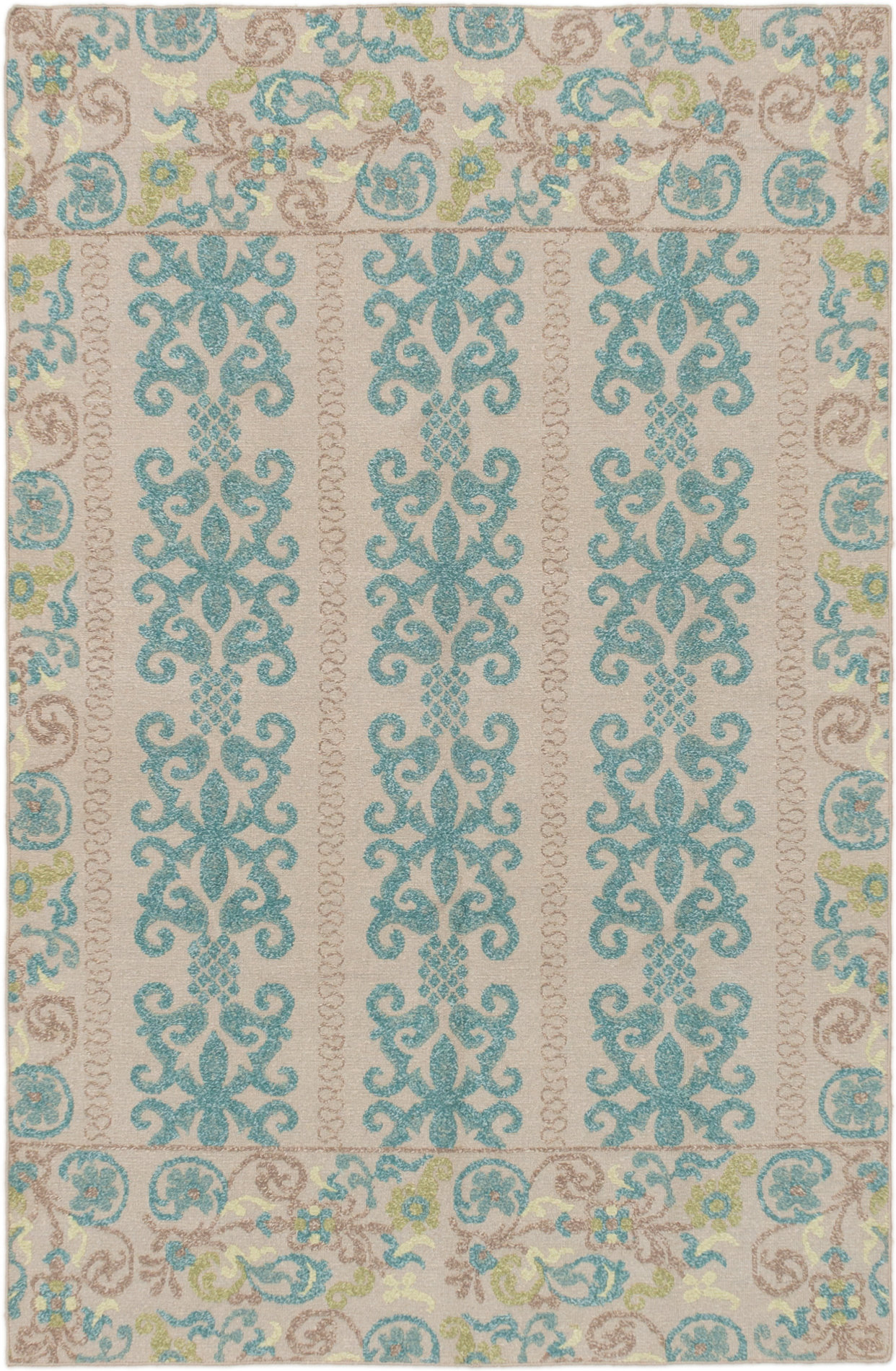 Darby Home Co Weyant Sumak Handwoven Flatweave Wool Cyan/Khaki Area Rug ...