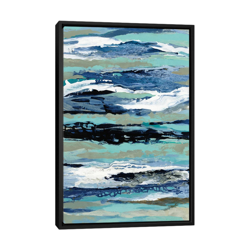 «Coastal Sea Foam I» par Silvia Vassileva - reproduction d'art, Pas de tapis, H 48 po x l 32 po x P 1,5 po, Black Framed