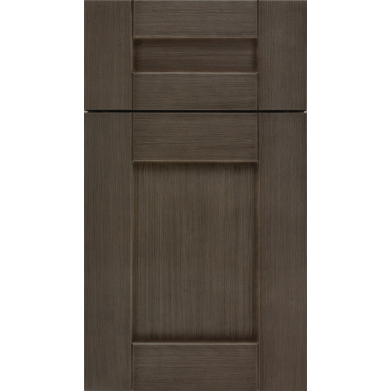 Dwelling Full Access Crescent Door Sample, Weathered Slate, Rift Oak