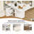 47" Wood Folding Dining Table with storage rack and cabinet, Removable Entryway Table