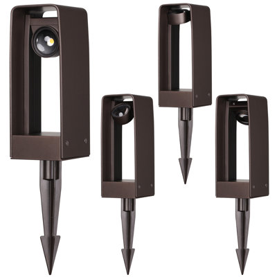 3W Adjustable Head Pathway Light, 180° Tilting Head, Low Voltage Modern Mini Landscape Light