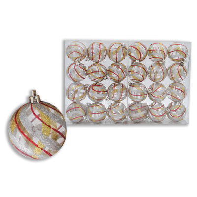 Ensemble d'ornement boule 24 pièces