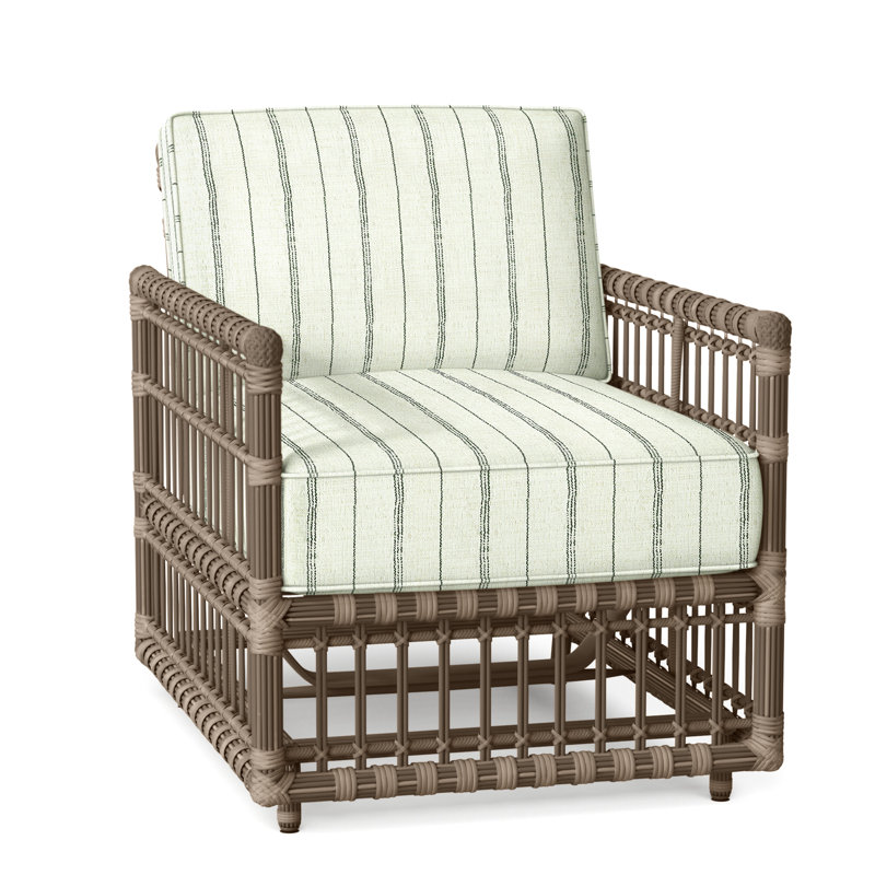 Newport Patio Chair with Cushions, Dove Sunbrella® Linen, No Welt, Newport #66 Burlap