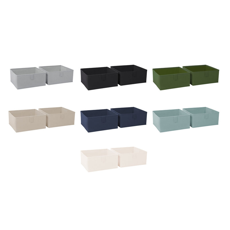 Organisateur de rangement en tissu pliable avec poignées 2 pièces RiverRidge Kids, Grey