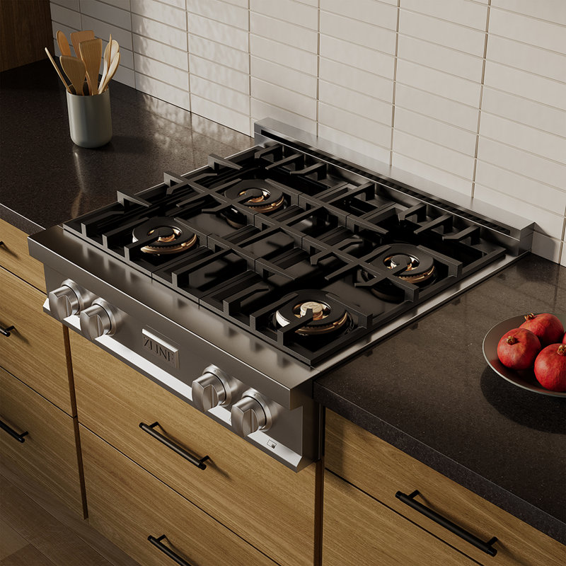 ZLINE 30 in. Classic Gas Rangetop with 4 Burner DuoPro Cooktop in Satin Stainless Steel, Satin Stainless Steel