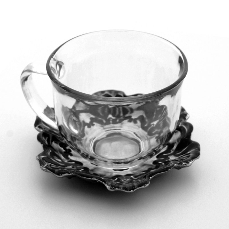 Tasse à thé et soucoupe Adrena, Noir