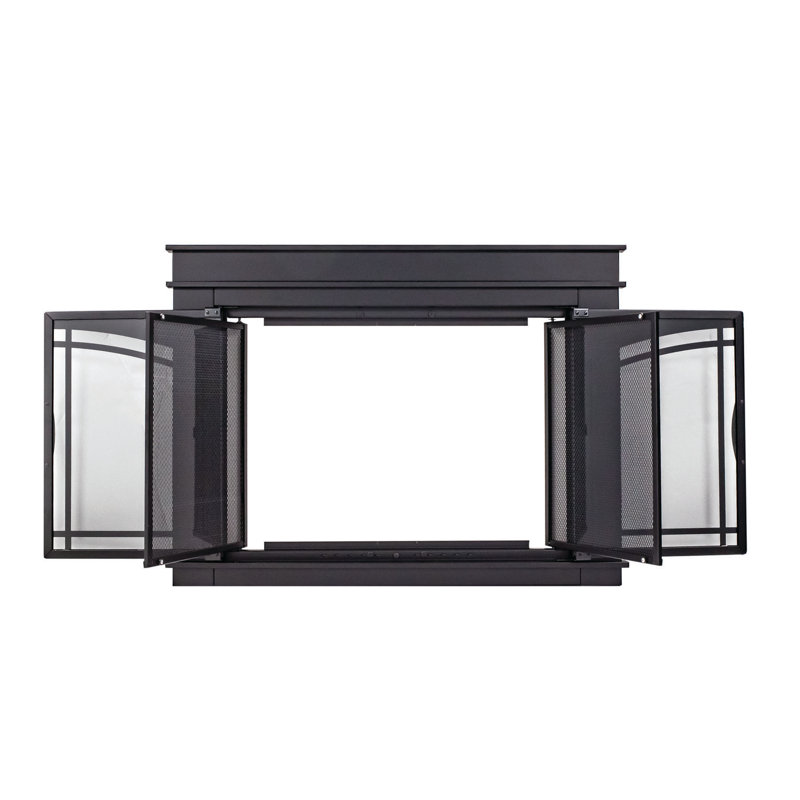 Portes de foyer en acier Guion, Grand (H 31 po x l 44,5 po x P 1,57 po), Noir