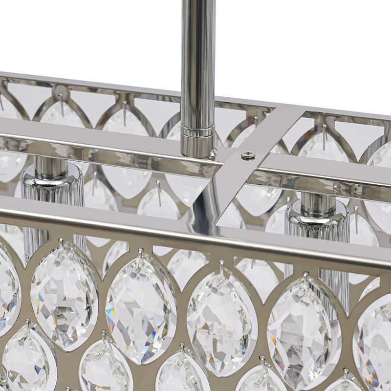Luminaire suspendu en cristal 6 têtes pour îlot de cuisine