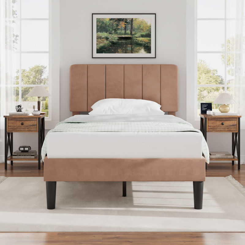 3 Piece Upholstered Bedroom Set, Twin
