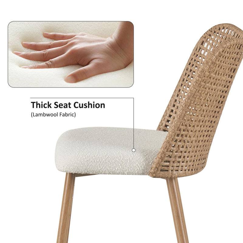 Counter Height Bar Stools Set Of 2,Rattan Bar Stools Set Of 2, 26 Inch Seat Height Wicker Bar Stools Set Of 2, PE Rattan Counter Stool With Metal Legs,Counter Stool Chairs For Patio Balcony Garden
