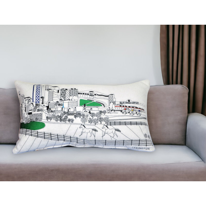 Coussin lombaire 14 po x 24 po Lexington Daylight Skyline, 14 po x 24 po, Crème