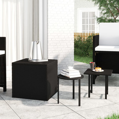 Tables d'appoint Latitude Run® 3 pièces en poly rotin noir