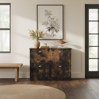 Slim Narrow Shoe Storage Cabinet with 4 Drawers