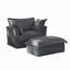 Canapé modulaire à housse avec repose-pieds convertible, siège large et profond en L avec housse amovible et coussins moelleux multiples, velours côtelé-1116446958-1116446957