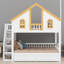 Lit superposé Playhouse avec tiroirs de rangement, escalier et toit