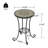 Patio Side Table With Shelf,Brown+Black