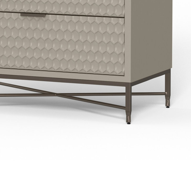 Commode 3 tiroirs l 32 po, Gris taupe