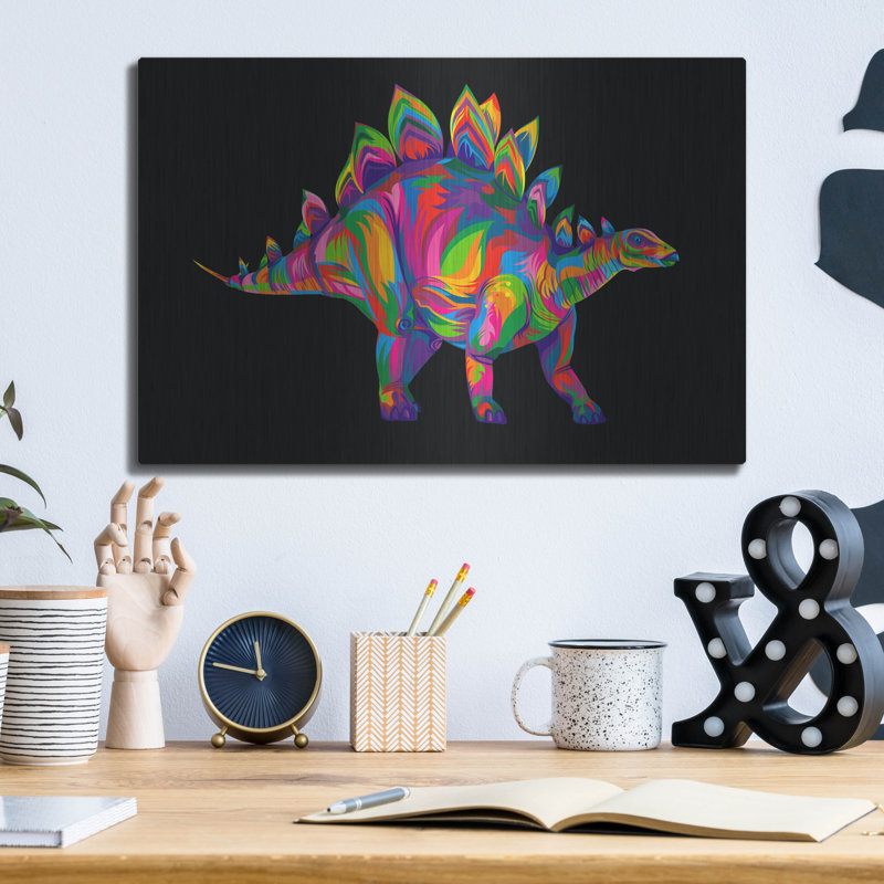 Luxe en métal «Stegosaurus» par Bob Weer, métal «Stegosaurus» par Bob Weer, H 12 po x l 16 po