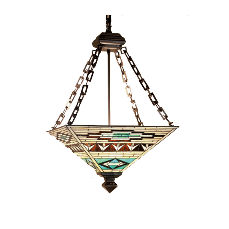 Valencia Mission 17" Copper & Glass Geometric Chandelier