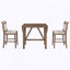 Ensemble de table de salle à manger à hauteur de comptoir en bois 3 pièces avec 2 chaises rembourrées pour petite place-806332087
