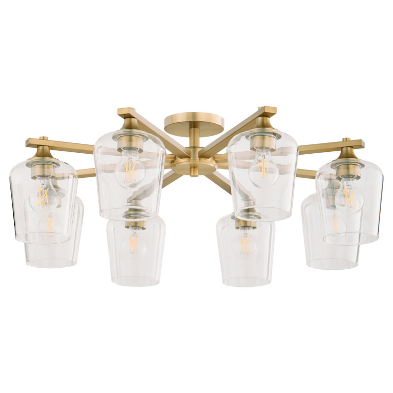Lynnisha 8 Light Ceiling Mount, Antique Brass