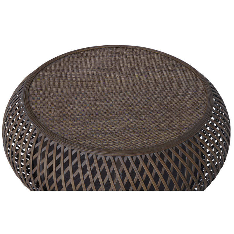 Table basse en rotin Acme, Noyer