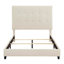 Grand lit plateforme tapissier capitonné beige