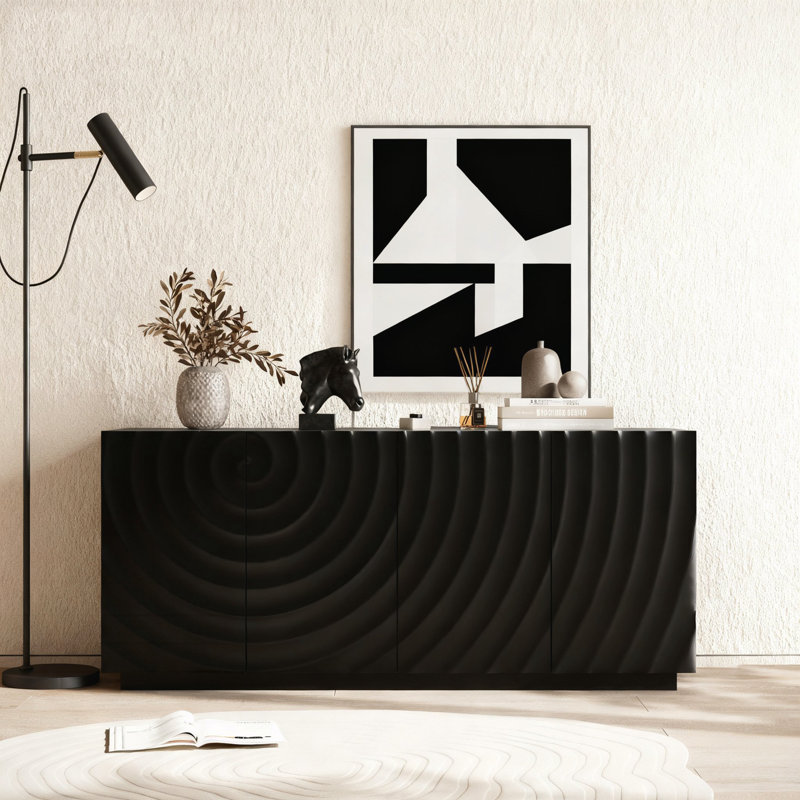 Buffet avec rangement, Noir