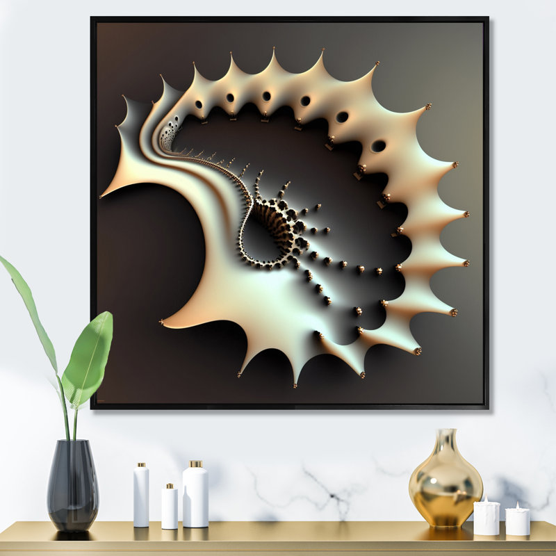 3D Fractal Universe - impression, H 36 po x l 36 po x P 1,5 po, Cadre flottant noir