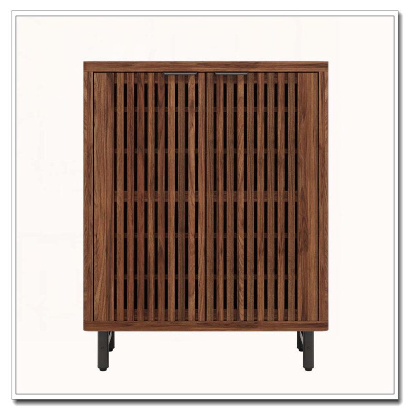 33.46" Storage Coffee Bar Cabinet With  2Doors & Shelves, Brown