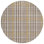 8' Brown And Beige Round Plaid Washable Indoor Outdoor Area Rug