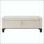Banc repose-pieds en lin avec capitonnage à boutons et charnière de sécurité - Beige-129894720-129894723