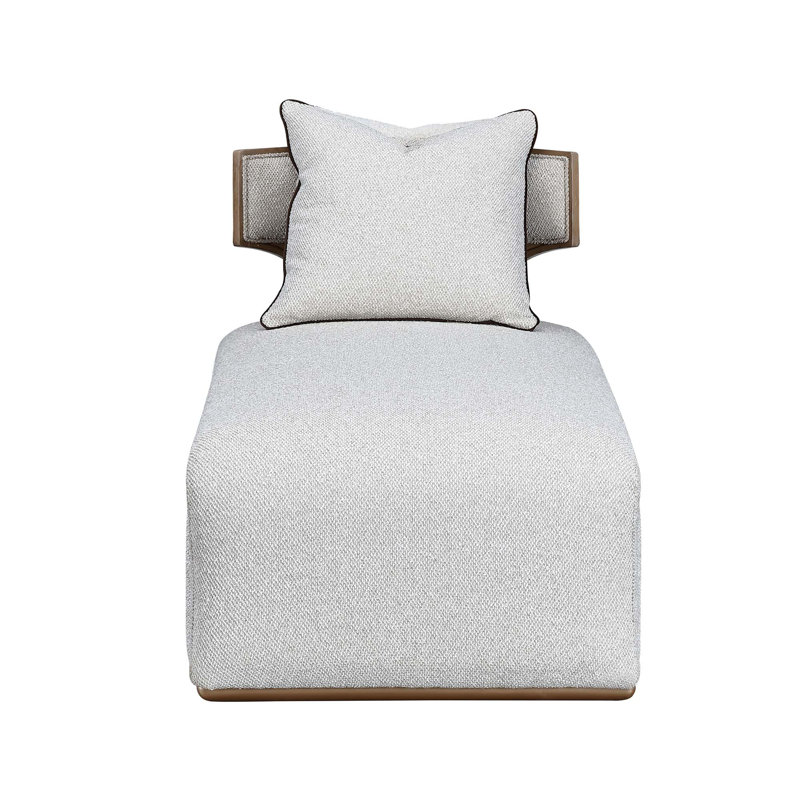 West Kensington Chaise - Buff/Seal Salt Caramel, Medium Yellow Wood
