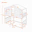 Lit superposé simple au dessus d'un lit simple avec échelle, lit en bois-311379027