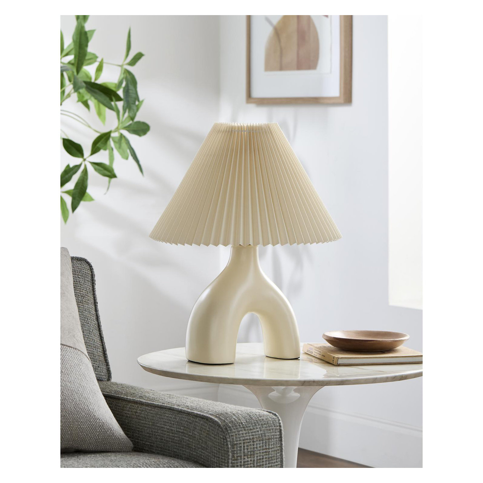 Celes Table Lamp, Cream, Cream
