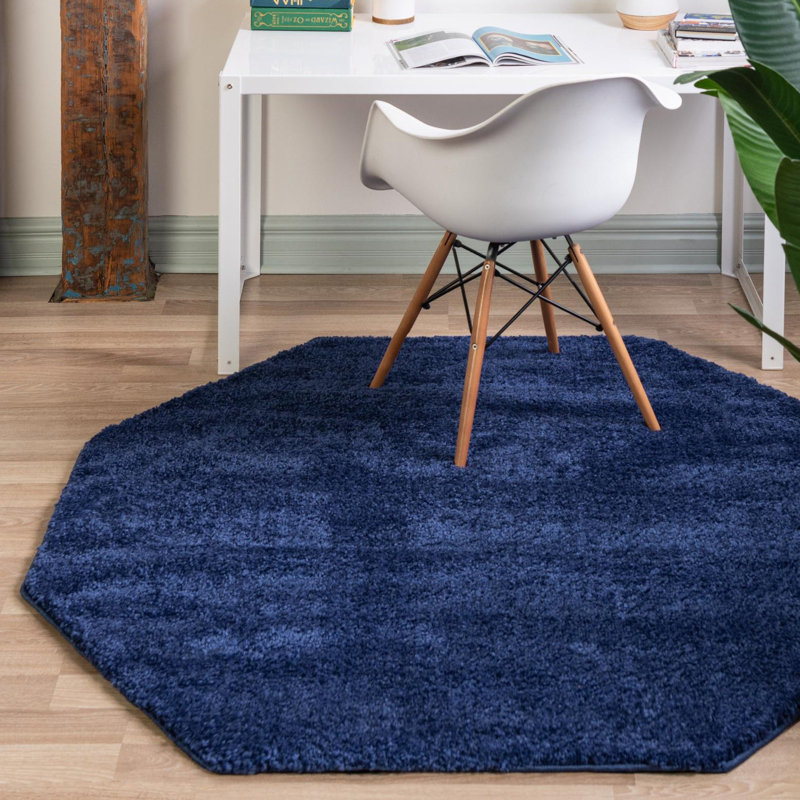 Zuniga Rug, Octagon 5' x 5', Navy Blue