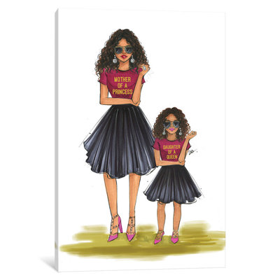 Mom And Daughter - Queen And Princess 1 Piece Wrapped Canvas Wall Art