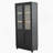 74.5'' Tall Display Cabinet With Glass Doors, Modern Style China Cabinet, Curio Cabinet For Collectibles Figures Trophies, For Hallways Living Room, Kitchen, Home, Studio Or Workspace - Black