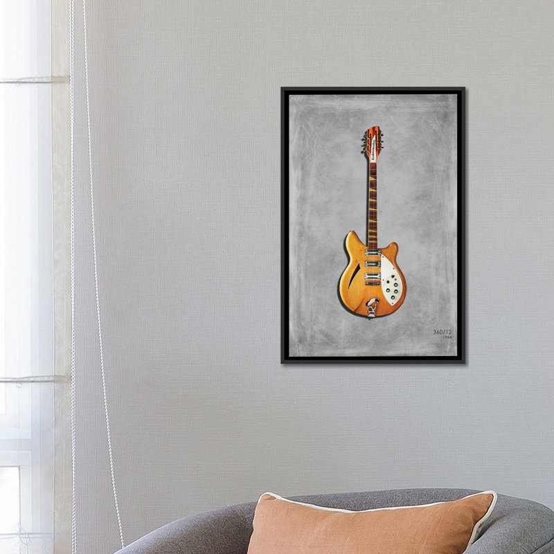 «Rickenbacker 360 12» par Mark Rogan, reproduction sur toile tendue, H 26 po x l 18 po x P 1,5 po, Toile avec cadre noir